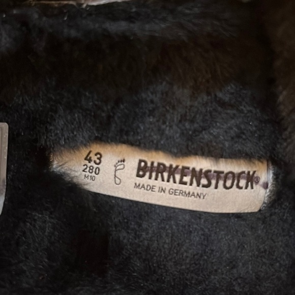 NWT Birkenstock Arizona Shearling Suede Leather Mountain View Black 10 - Picture 12 of 13